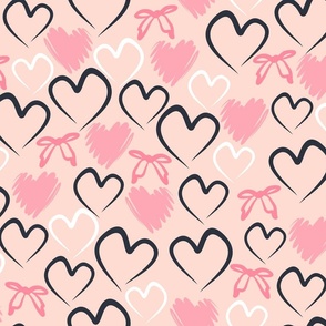 hearts in pink