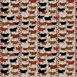 Wall of Bulls Small Scale Eggshell Background 