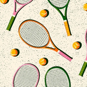 Tennis vs.1 - Pink, orange & Green - Large