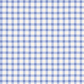 organic hand painted classic picnic check gingham in baby blue, soft blue