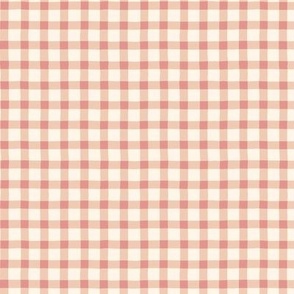 organic hand painted classic picnic check gingham in peach, pink