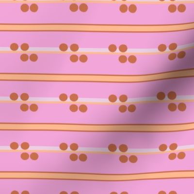 Country dots and stripes - pink pastel