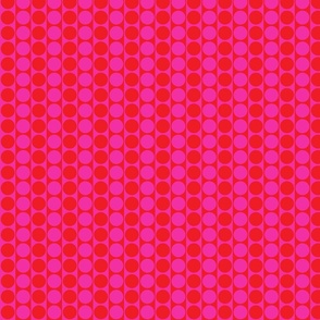Red and Hot pink circles on stripes Medium scale