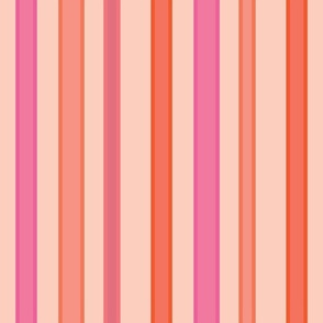 Doodle Stripes in Candy Pinks + Oranges