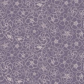 Retro Floral Linework (6") - purple, cream (ST2023RFL)