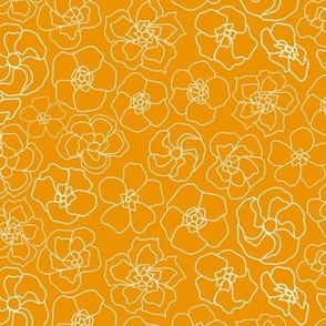 Retro Floral Linework (12") - orange, cream (ST2023RFL)