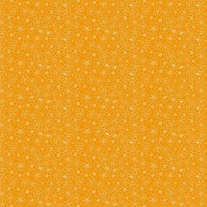 Retro Floral Linework (6") - orange, cream (ST2023RFL)