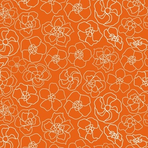 Retro Floral Linework (23") - orange, cream (ST2023RFL)