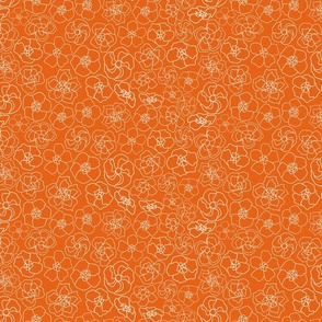 Retro Floral Linework (12") - orange, cream (ST2023RFL) 