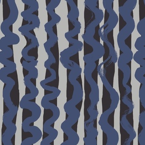 Blue stripe organic scandi vibe Nordic Blue Lines