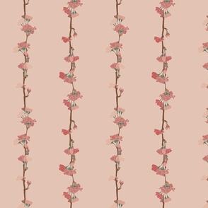 Vertical Floral Stripes in Pink Tones - Apple Blossom