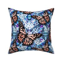 monarch butterfly tie dye purple shibori bohemian hippie fabric