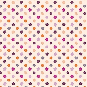 Retro Floral Polka Dots (3.5") - cream (ST2023RFPD)