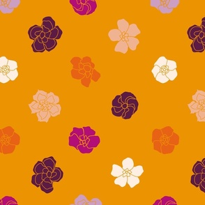 Retro Floral Polka Dots (14") - yellow, purple, orange (ST2023RFPD)