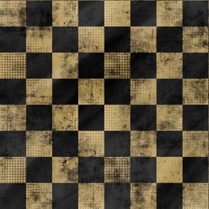 Chess gold black velvet style textured modern graphic dream