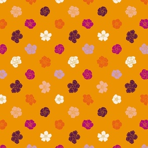 Retro Floral Polka Dots (7") - yellow, purple, orange (ST2023RFPD) 