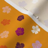 Retro Floral Polka Dots (3.5") - yellow, purple, orange (ST2023RFPD)