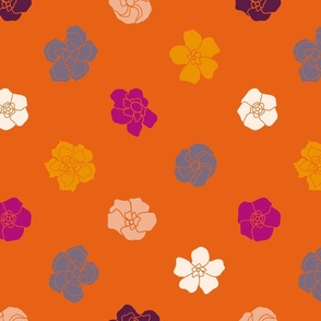 Retro Floral Polka Dots (14") - pink, purple, orange (ST2023RFPD)