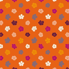 Retro Floral Polka Dots (7") - pink, purple, orange (ST2023RFPD)
