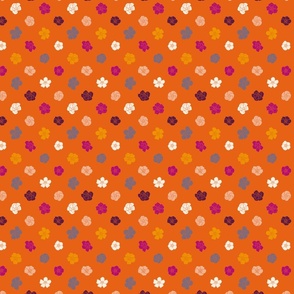 Retro Floral Polka Dots (3.5") - pink, purple, orange (ST2023RFPD) 