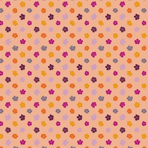 Retro Floral Polka Dots (3.5") - peach, purple, orange (ST2023RFPD)