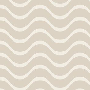 JUMBO neutral simple stripes - natural linen white_ westhighland white - horizontal bold beach waves