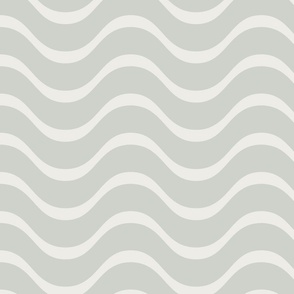 JUMBO simple coastal stripes  geo - pure white_ sea salt blue - horizontal bold beach waves