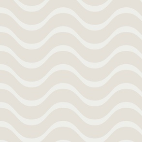 JUMBO neutral white stripes - simple white_ white heron - horizontal bold beach waves