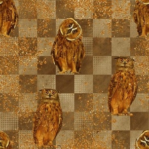 Owl gold treasure glitter chess thoughts steps wise wiser amazing sophistique pattern design