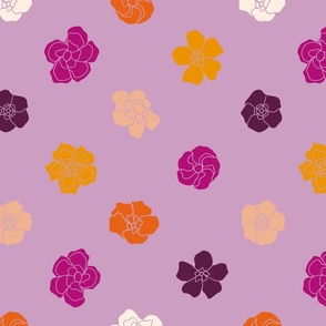 Retro Floral Polka Dots (14") - pink, purple, orange (ST2023RFPD)