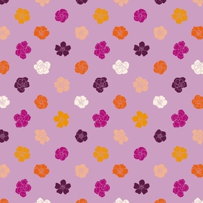 Retro Floral Polka Dots (7") - pink, purple, orange (ST2023RFPD)