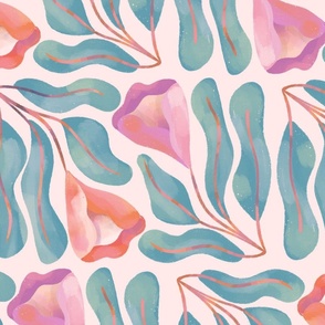 Painterly Floral on Light Pink Background