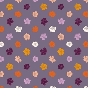 Retro Floral Polka Dots (7") - blue, purple, orange (ST2023RFPD) 