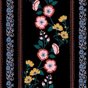 Audrey Vine Floral BLACK BRIGHT colors