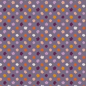 Retro Floral Polka Dots (3.5") - blue, purple, orange (ST2023RFPD)