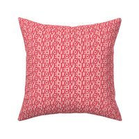 Love Love Love in Vermillion with Hearts on Coral