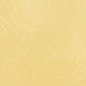 Mandala like dots and swirls on a soft yellow watercolor background, minimalistic and serene