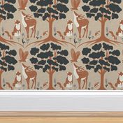 Forest Wildlife - Beige - Large