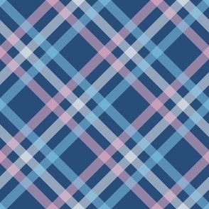 Pink, Light Blue, White and Navy Blue Plaid