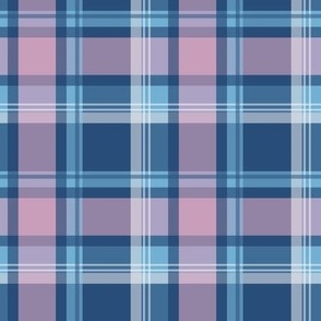 Navy, Pink, Light Blue and White Plaid