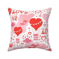 Love Is In The Air Valentine's Day Hearts and Birds  White Large