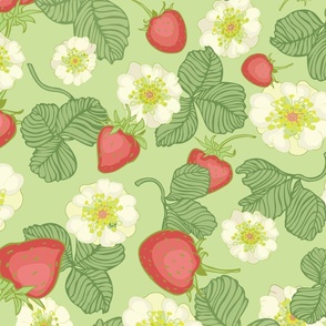 green_leavs_blossoms_strawberries_seaml_stock