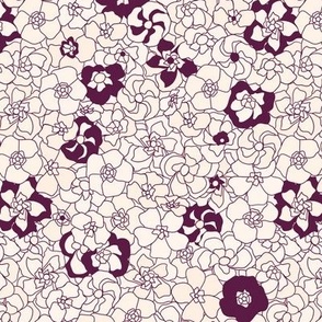 Retro Floral Cream (7") - plum (ST2023RFC) 