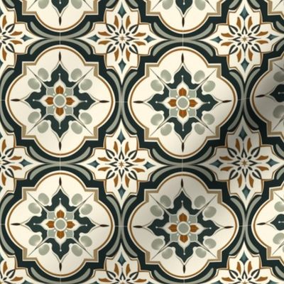 Subdued colored Moroccan tile