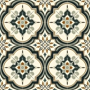 Subdued colored Moroccan tile