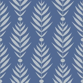 Leaves blue tones pattern