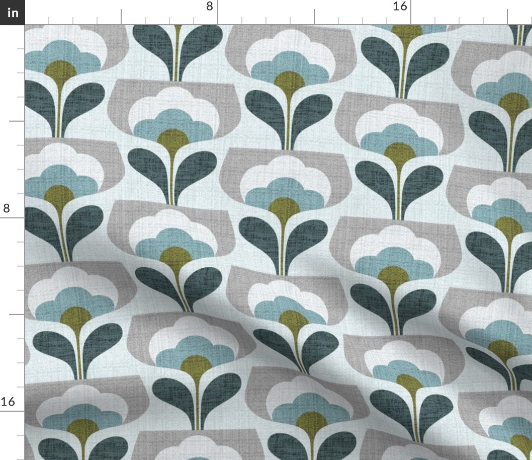 Welcoming blooms-teal-medium-mid century modern