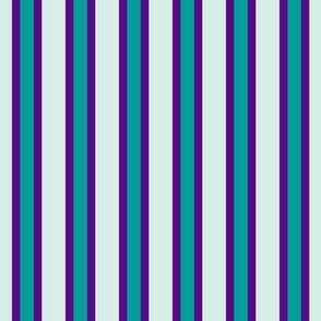Outlined Stripes // medium print // Celestial Aqua & Plum Pearl Vertical Lines on Ocean Whisper