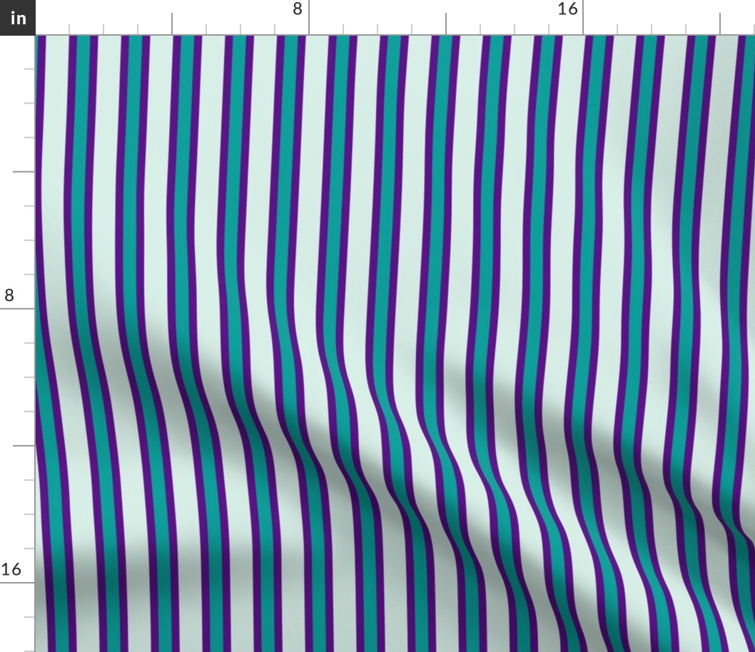 Outlined Stripes // medium print // Celestial Aqua & Plum Pearl Vertical Lines on Ocean Whisper