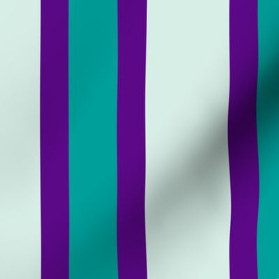 Outlined Stripes // x-large print // Celestial Aqua & Plum Pearl Vertical Lines on Ocean Whisper